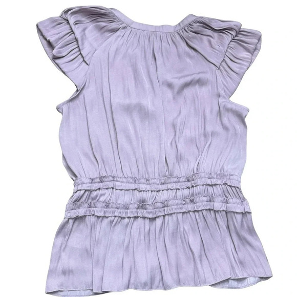Anthropologie Current Air Tessa top. Layered sleeves, cinched waist. Lavendar M - Picture 3 of 10